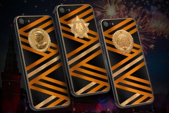 Золотые символы Победы в новой коллекции Caviar iPhone 7: Сталин, Георгиевская Лента, Герб СССР и Орден Победы